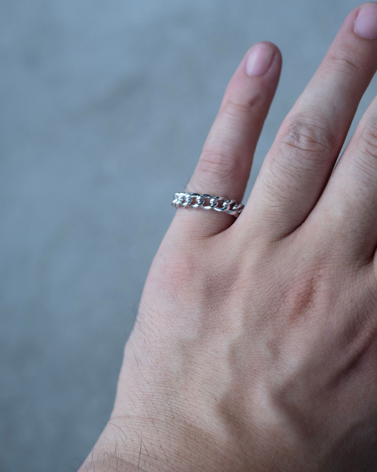 Authentic Chain Ring Narrow / Silver
