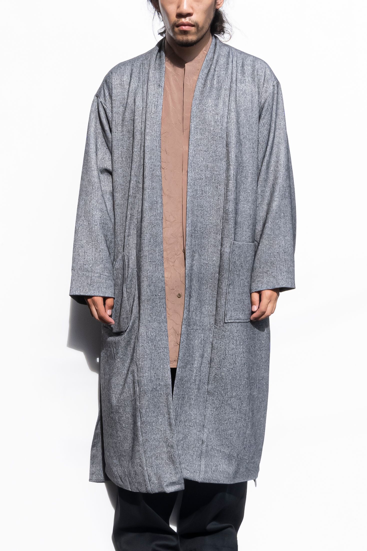 ATHA - CLASSICAL HERRINGBONE NORAGI LONG COAT / GRAY | Retikle