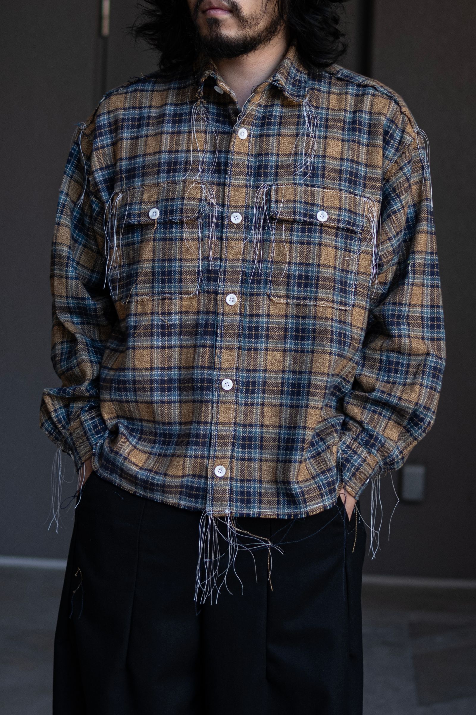 60s collar shirts / ORANGE