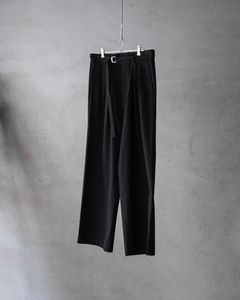 BELTED BAGGY PANTS / BLACK STRIPE
