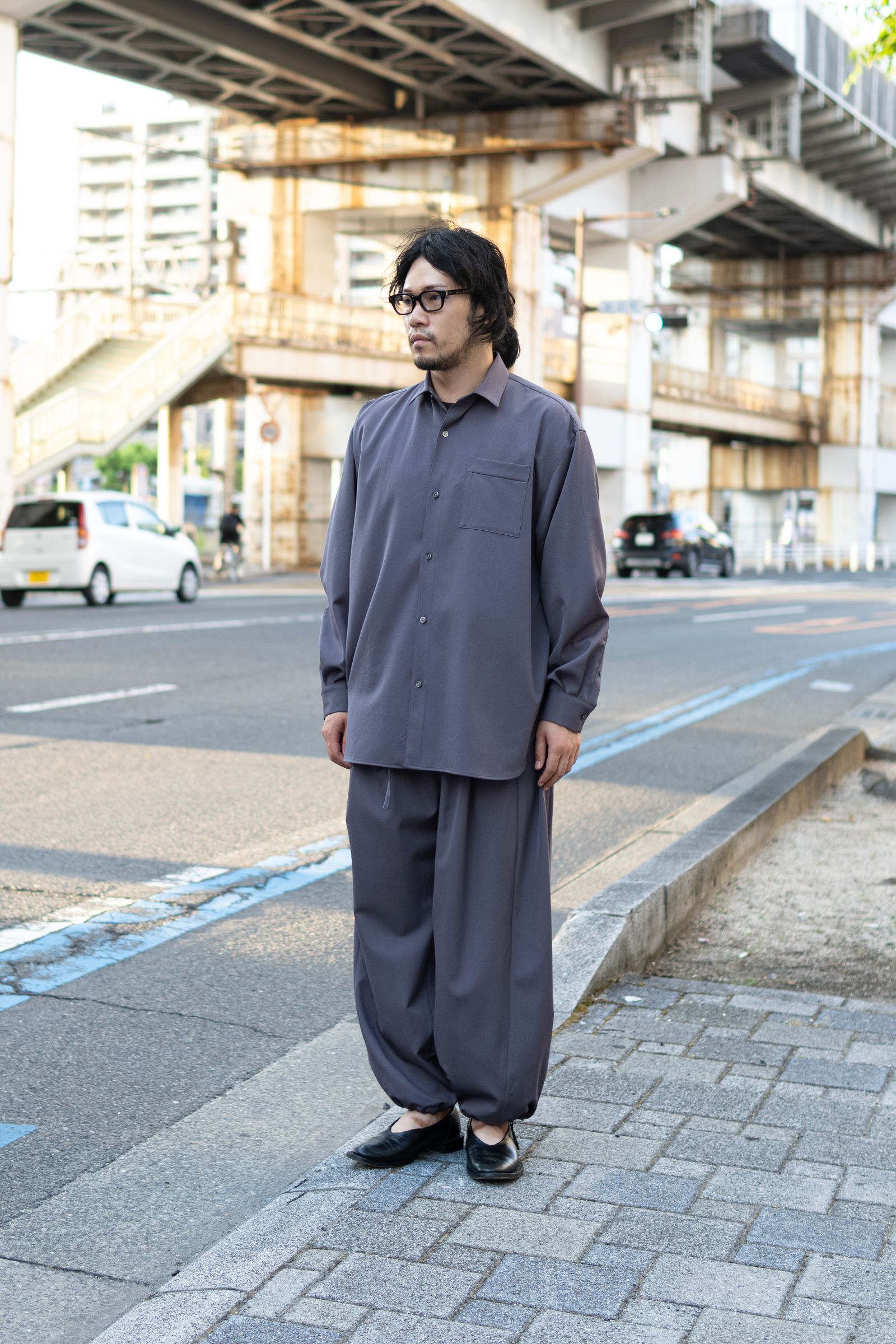 Blanc YM - Wool Gabardine Adjustment Pants / Comet Gray | Retikle Online  Store