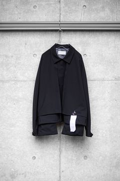 "3LAYER BONDING SUIT" Short trench functional jacket / BLACK