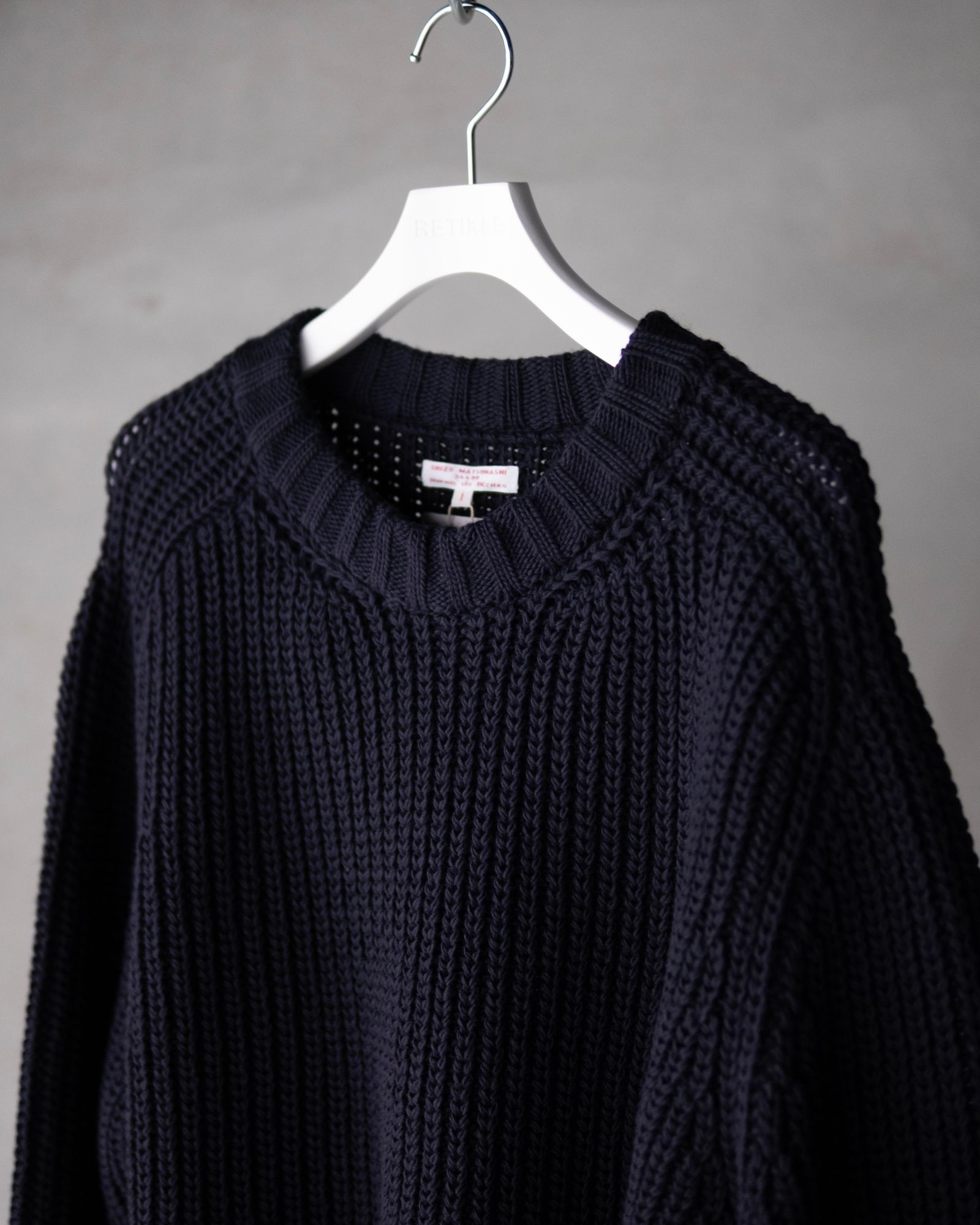 Belt Slit Knit in Mérinos d'Arles / Navy