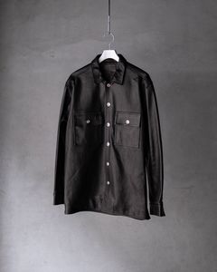 leather shirt / black