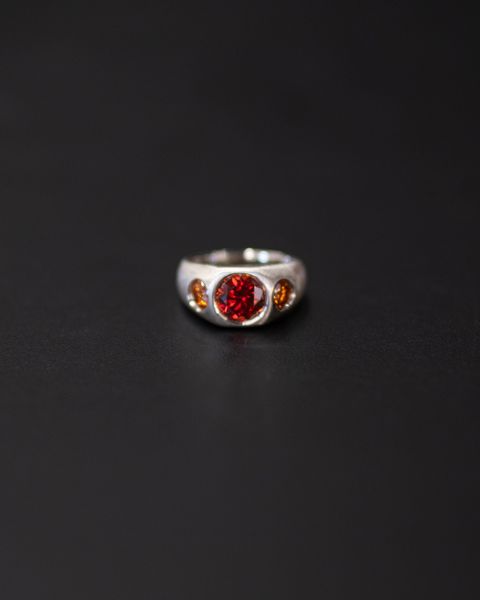 Cub Ring / Silver/Red