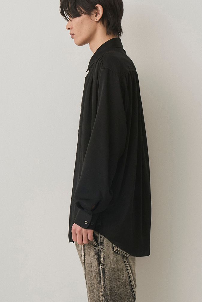 HUSH GATHER L/S SHIRT / BLACK