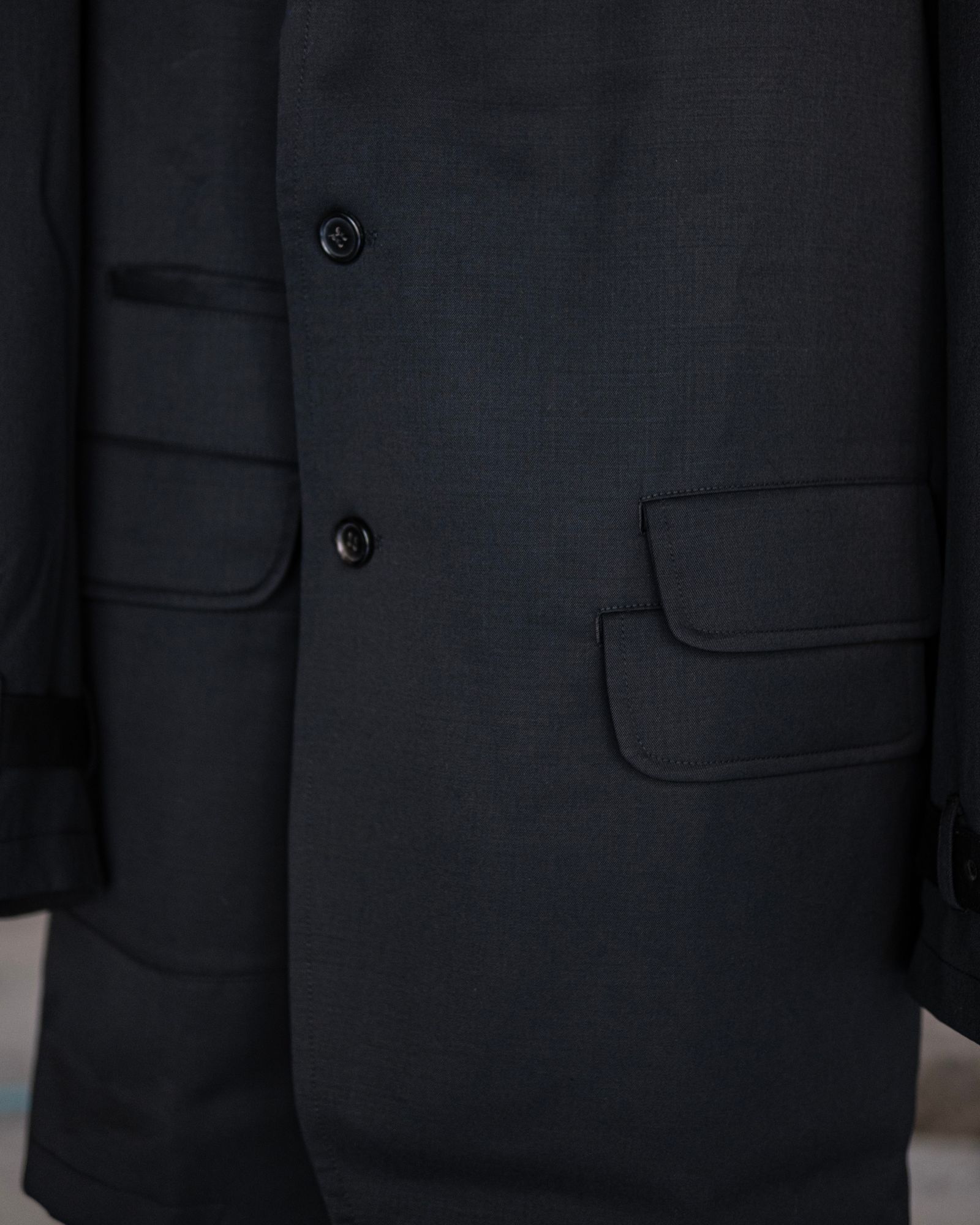 Raglan Long Jacket / Black