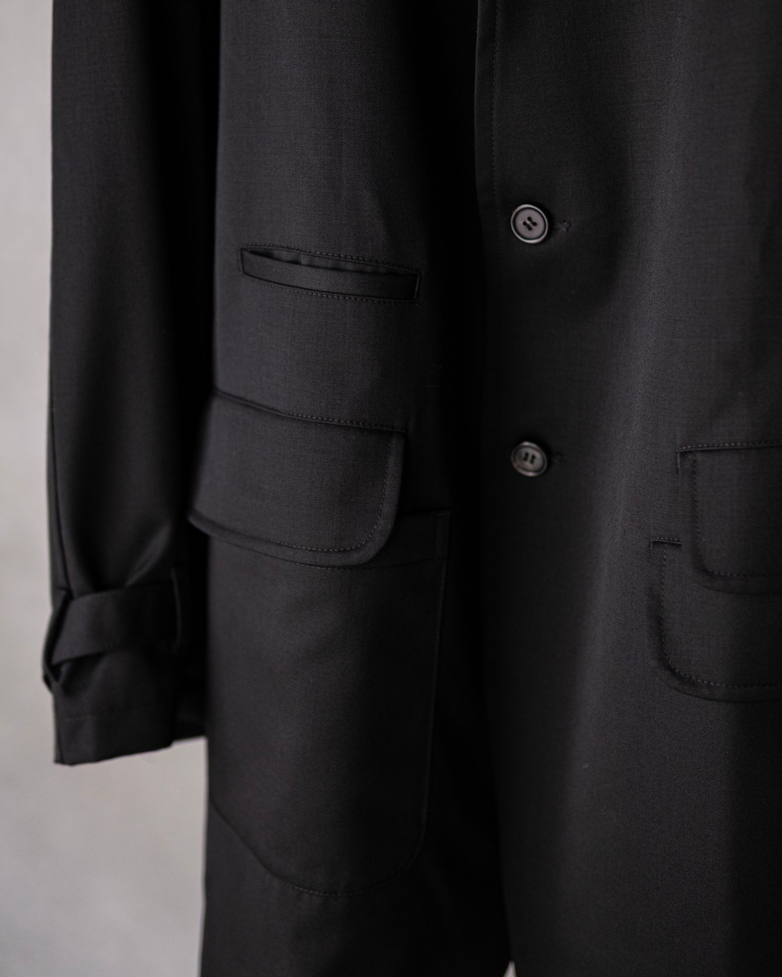 Raglan Long Jacket / Black