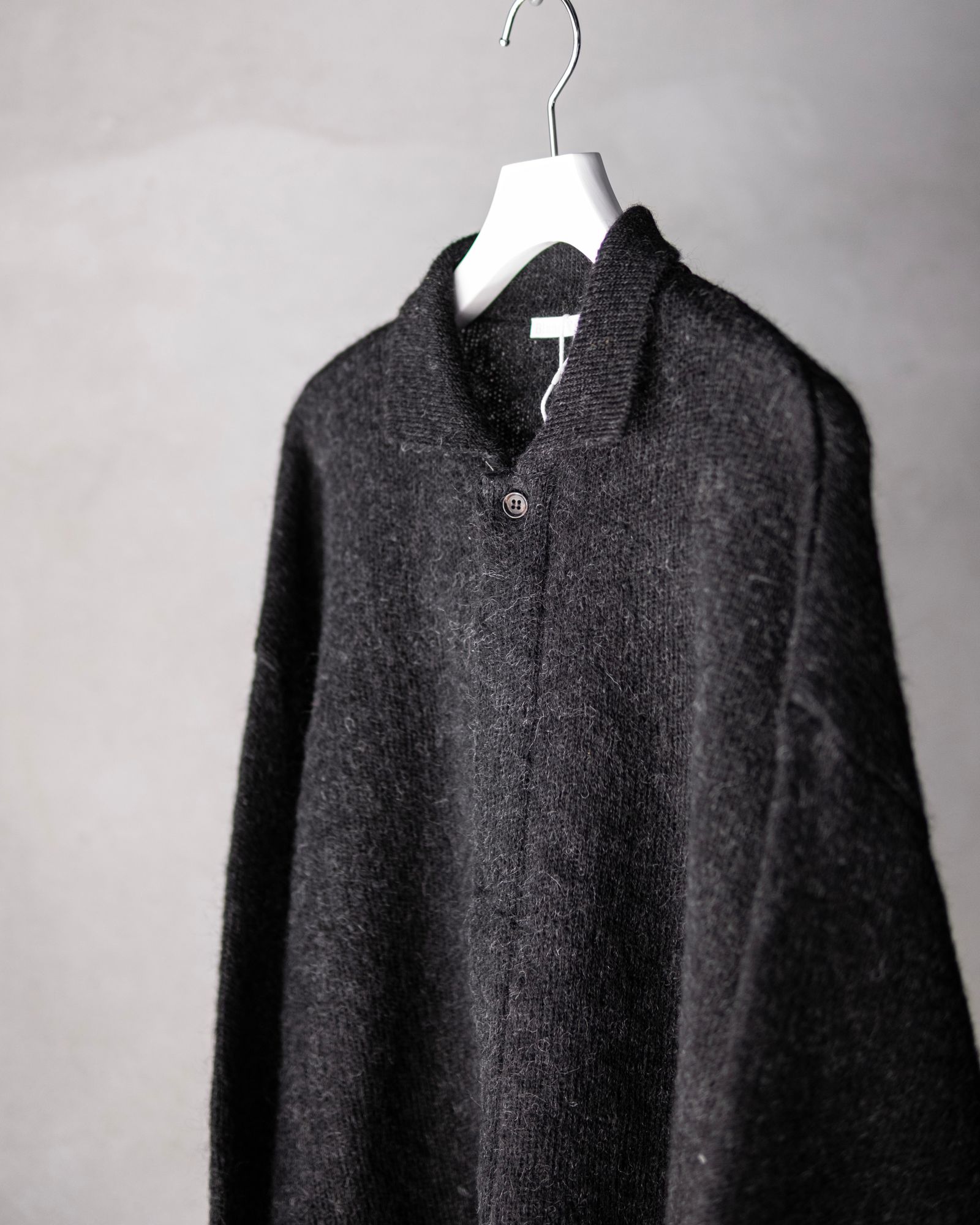 Kid Mohair Knit Shirts / Black