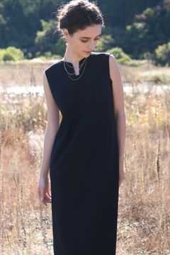Seersucker Dress / Black