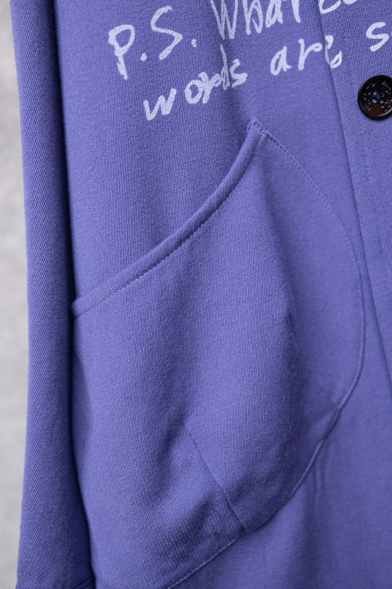 LONG TORSO COAL MINER WITH WORDS / AUBERGINE BLUE