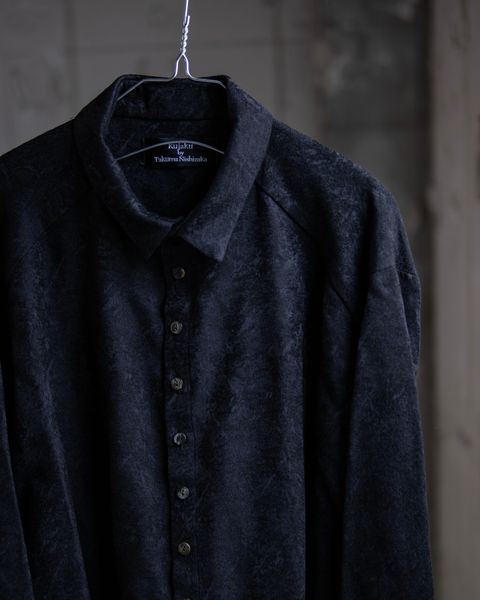 Blurred Pattern Jacquard kjk Shirt / Black