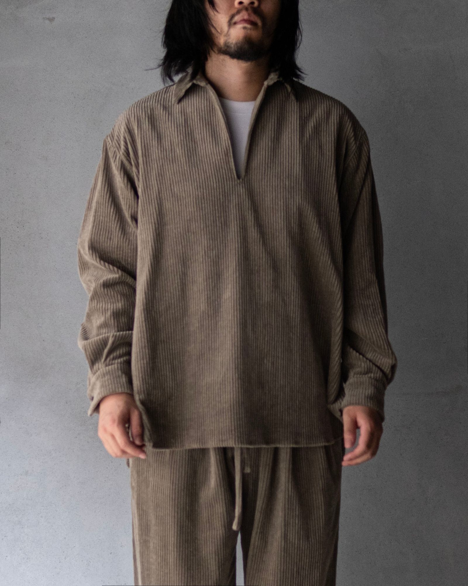 Corduroy Skipper Shirts / Beige