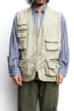 Remake Dye Viscose Fishing Vest / リメイク製品染めフィッシングベスト