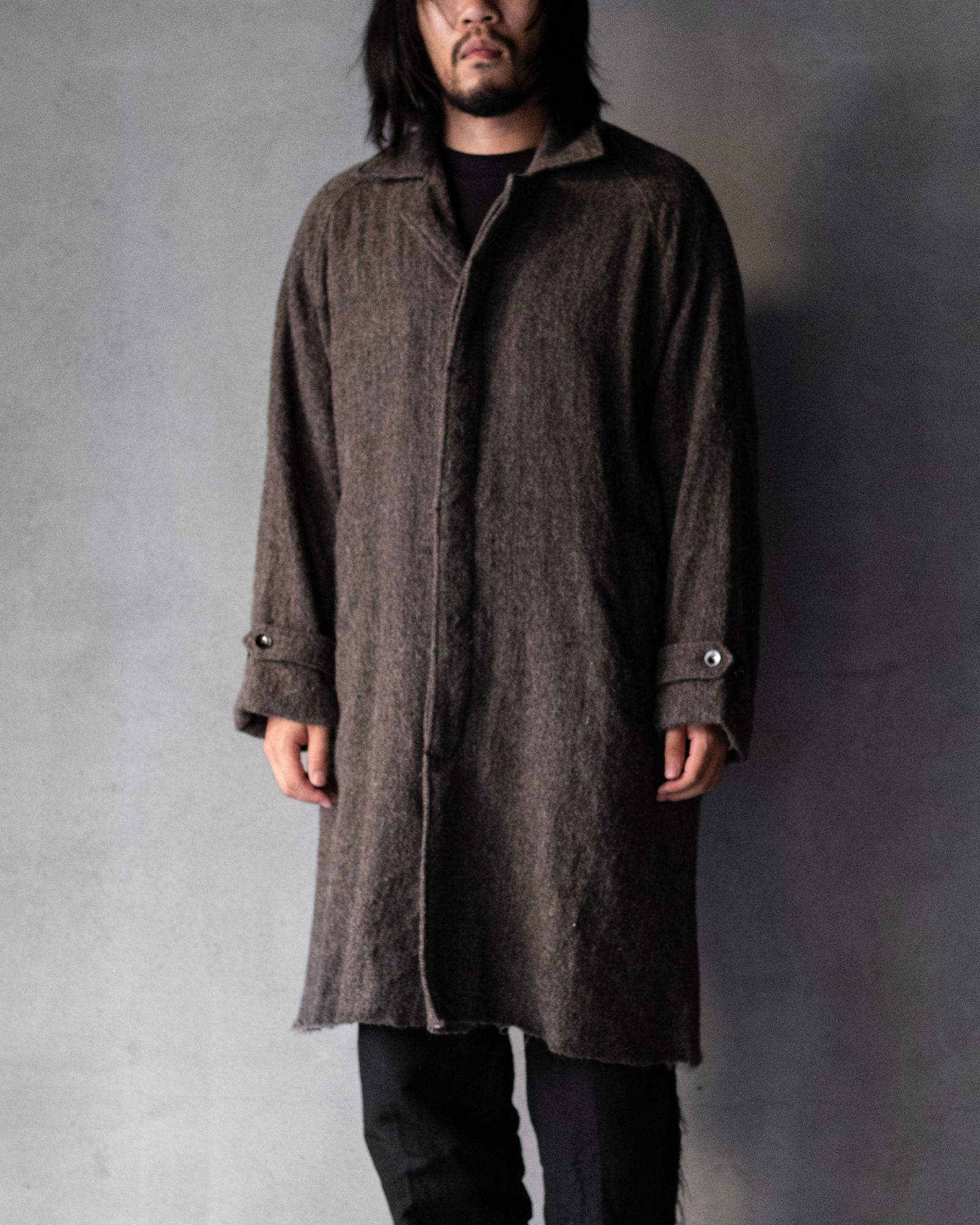 Draped Coat in Montafoner Wool / Charcoal Melange