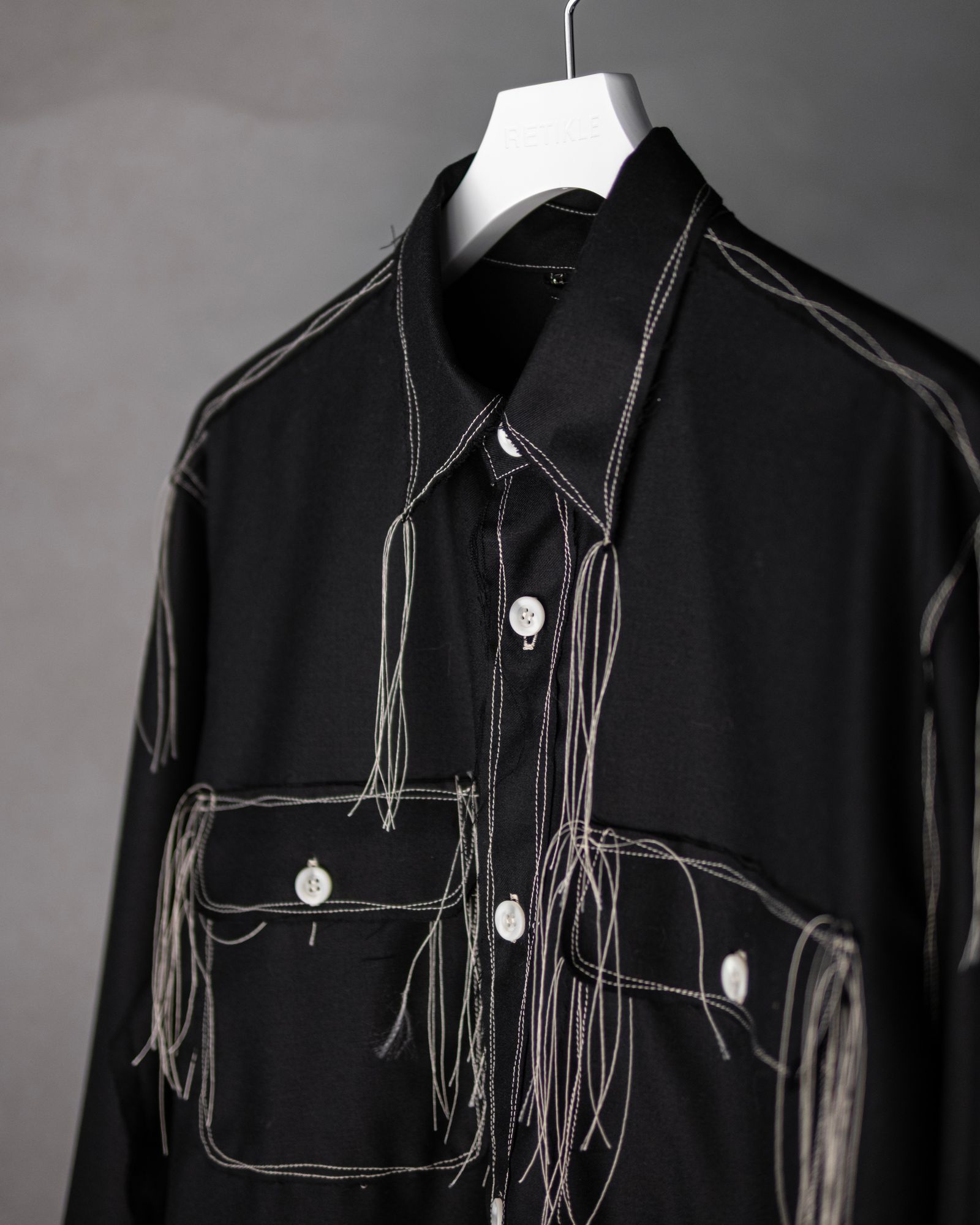 “Washable Super120’s” 60s COLLAR CRAFTSMAN SHIRT / Black