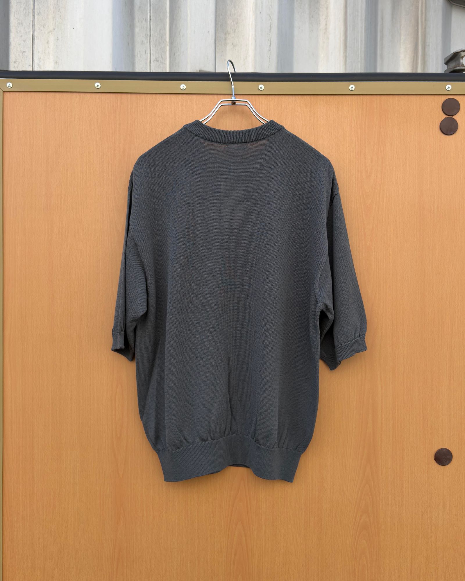 Wide knit T-Shirt / Gray