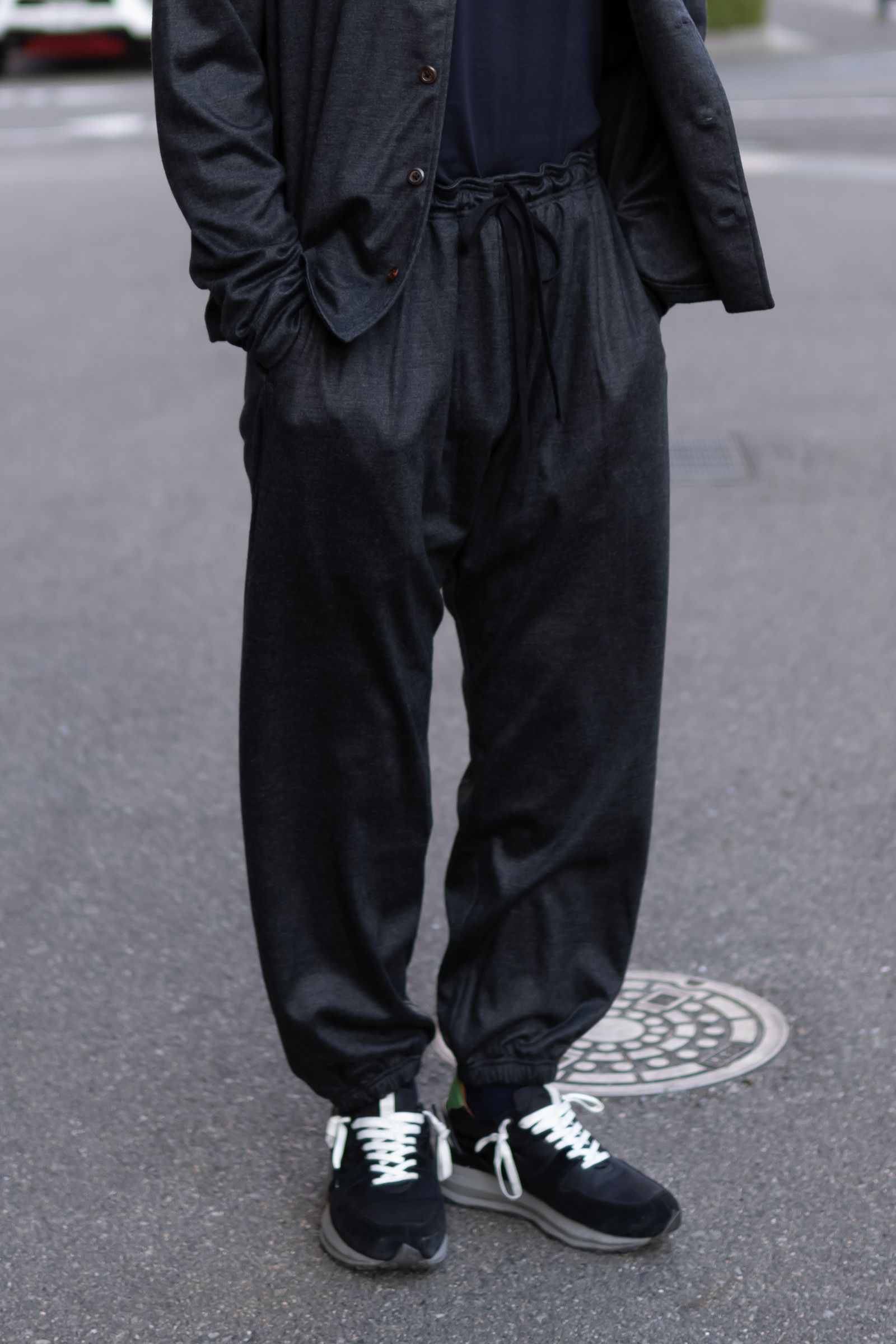 Italian jersey wide pants / gray