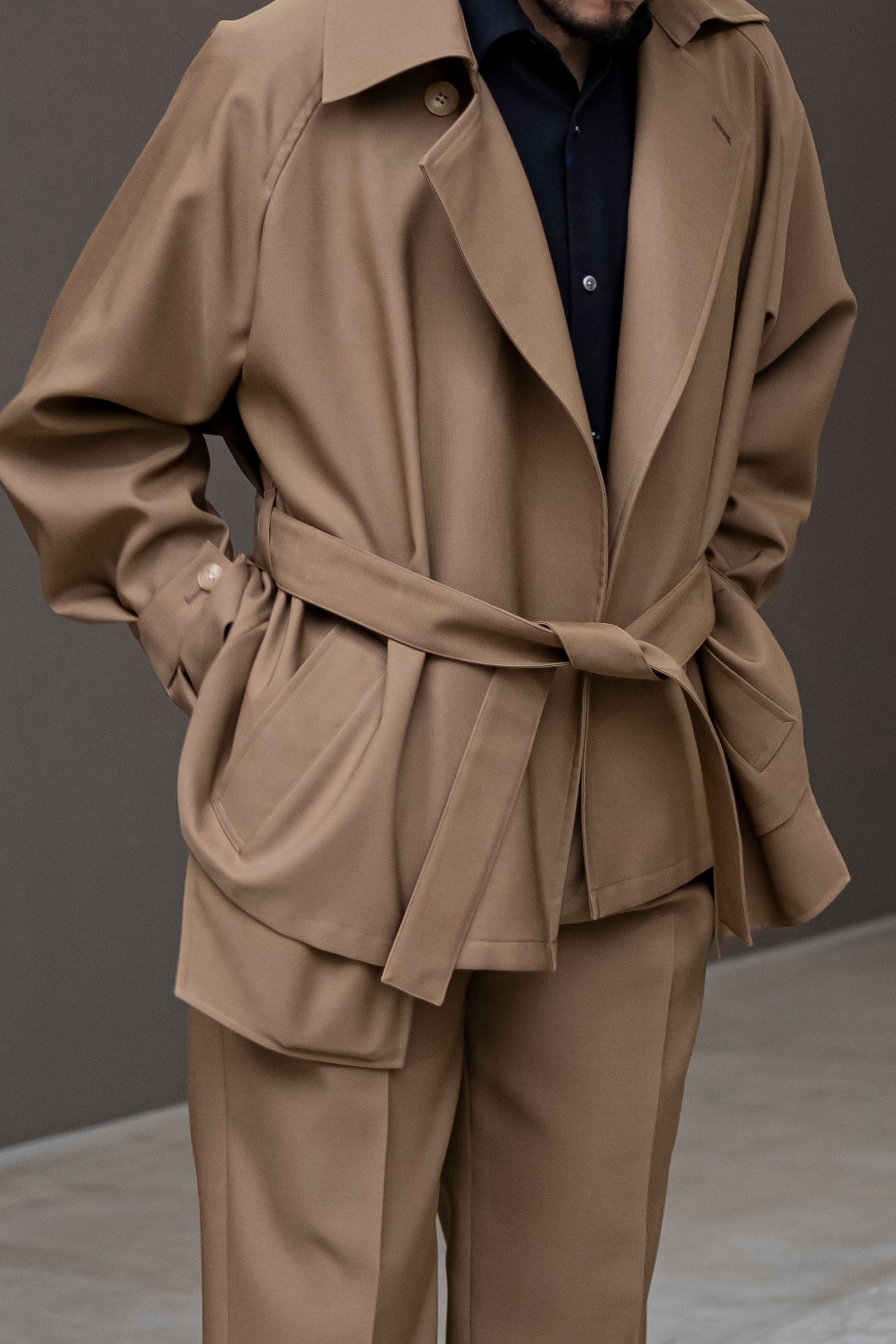 Blanc YM - Short trench coat / Brown | Retikle Online Store