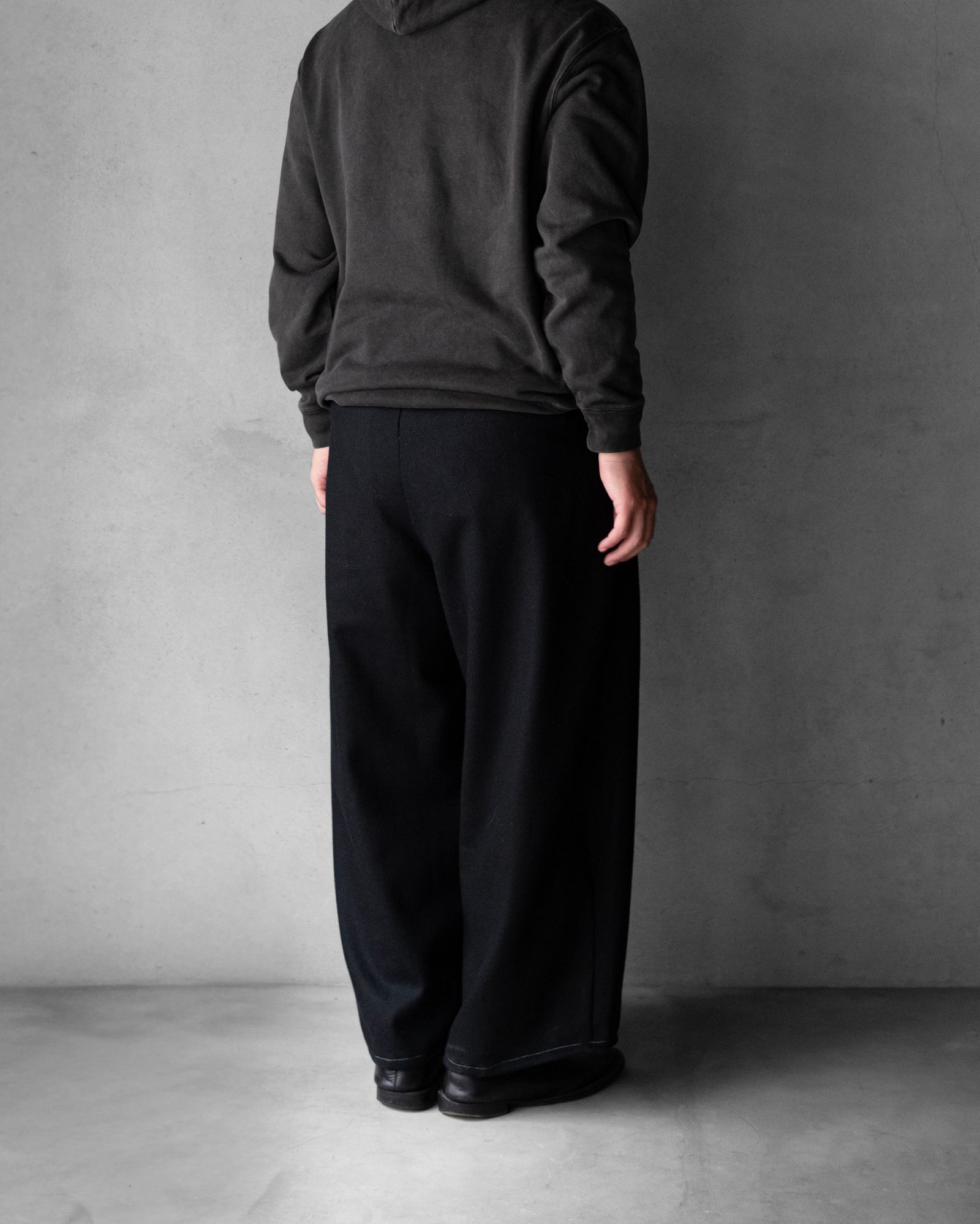 “WOOL CASHMERE”WIDE CEREMONY “MC” TROUSERS / Black