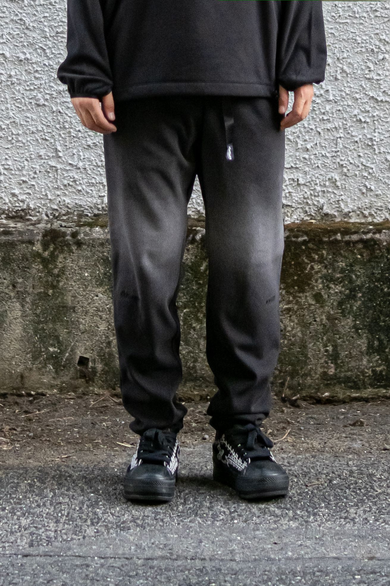 【INNAT×WILD THINGS】PIGMENT PRINT WASH POLARTEC PANTS / Black