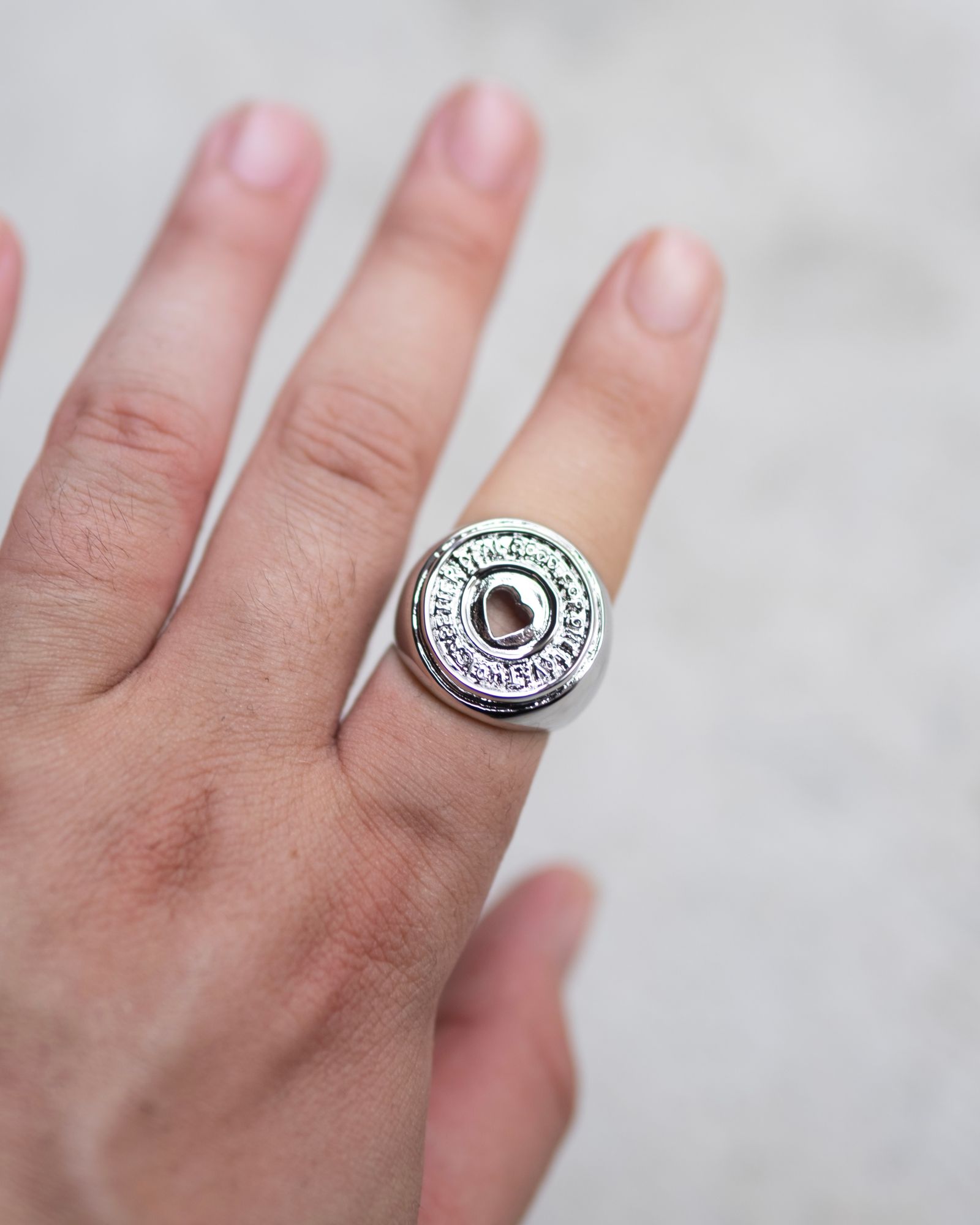 The Jazz Heart Coin Ring / Silver