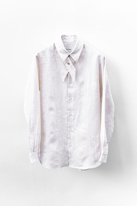 cross tie shirt / pink beige