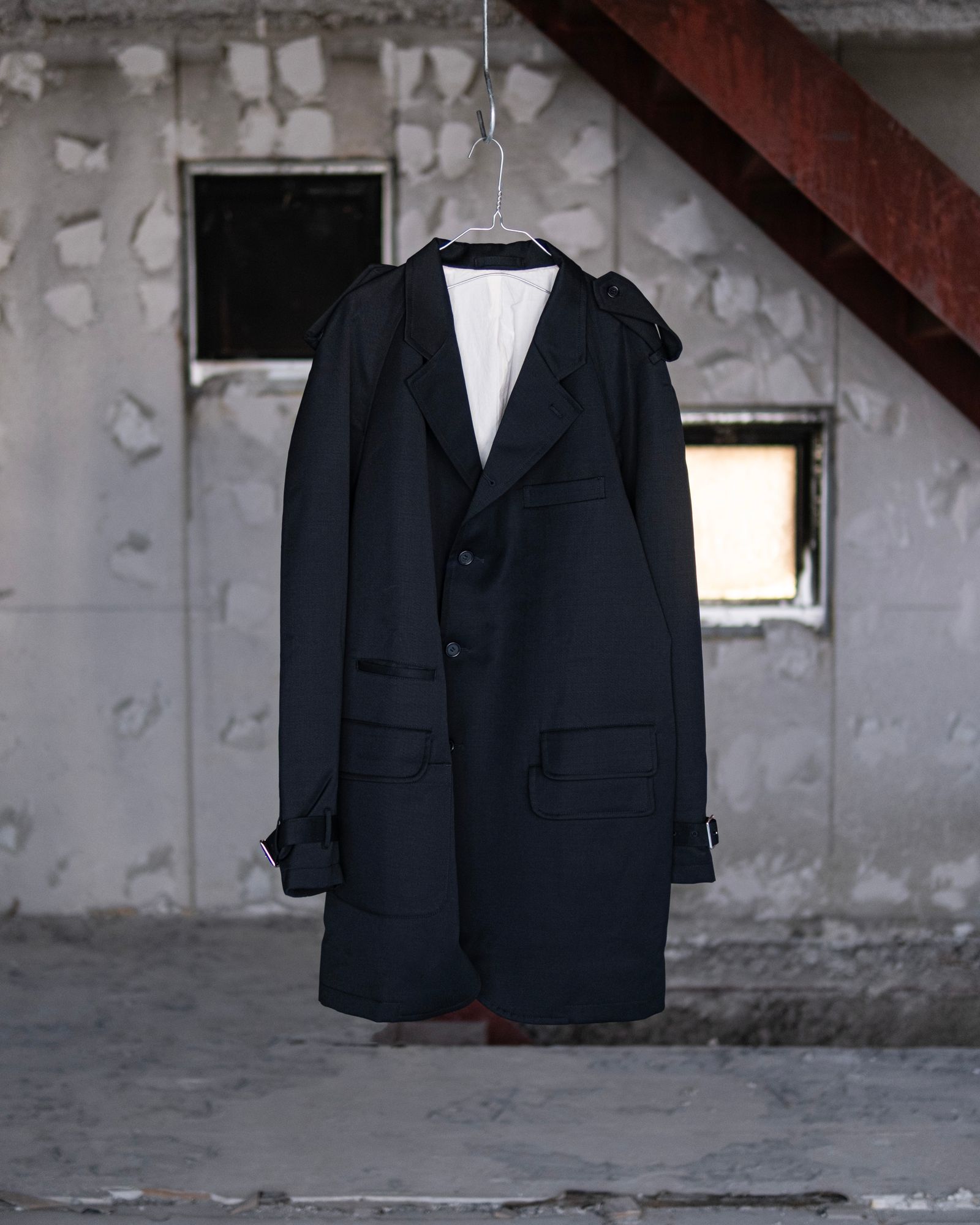 Raglan Long Jacket / Black