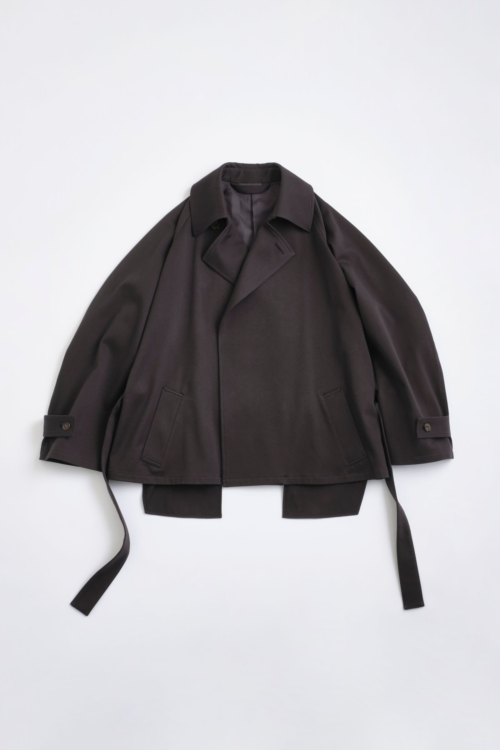 Blanc YM - Short trench coat / Blue-Gray | Retikle Online Store