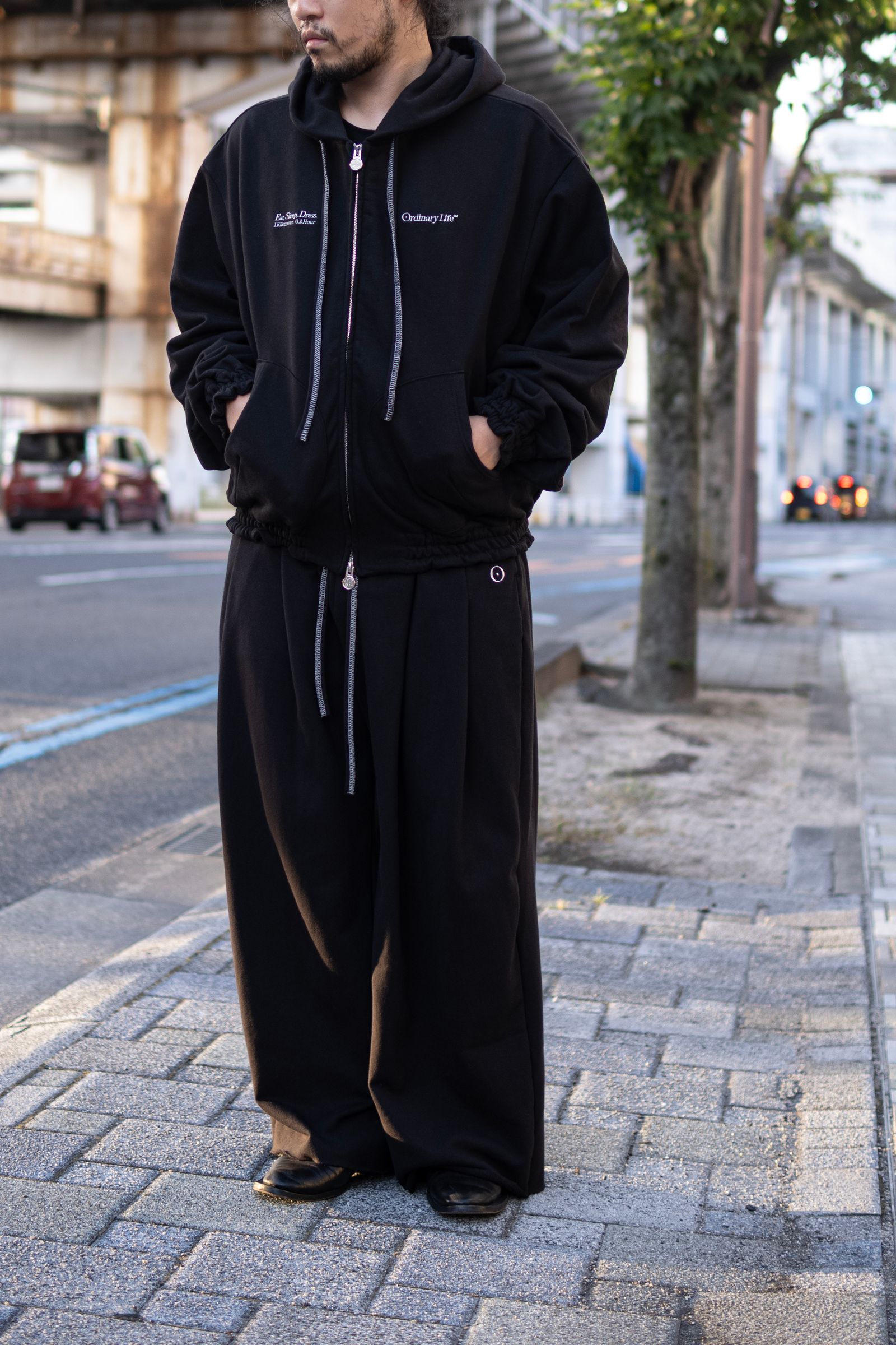 SHINYAKOZUKA - ORDINARY OLD STYLE ZIP HOODIE / BLACK