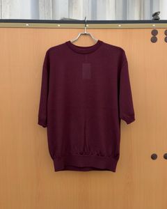 Wide knit T-Shirt / Burgundy