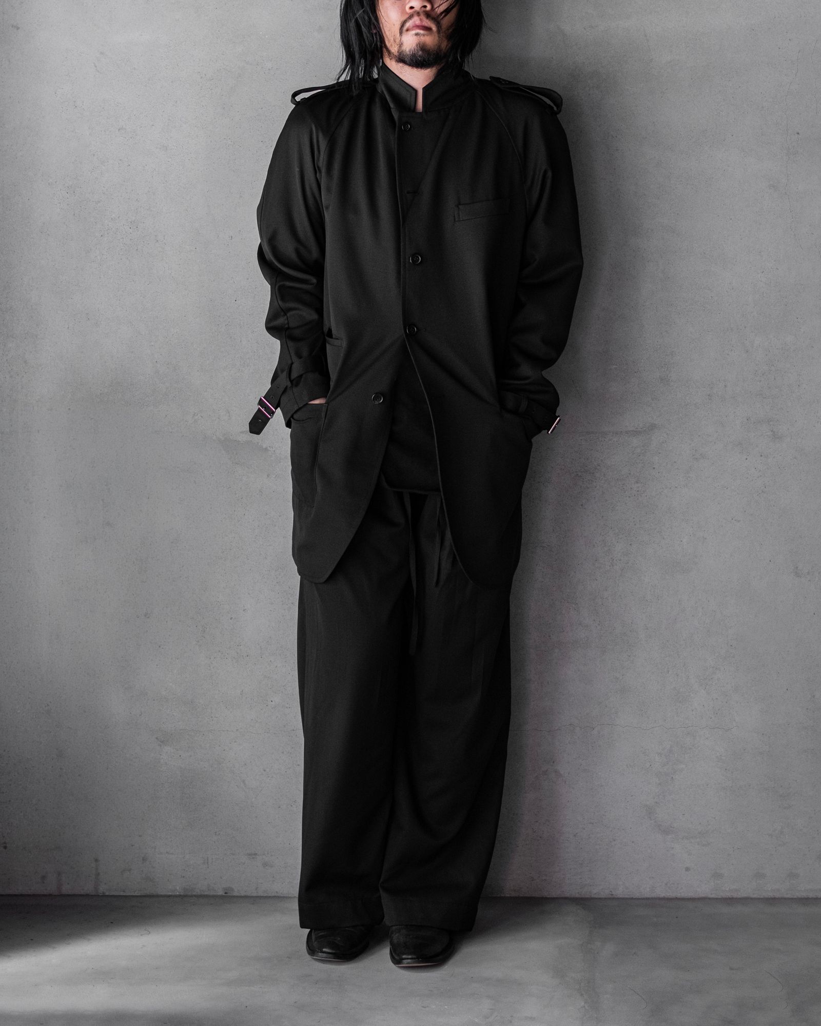 Raglan Long Jacket / Black