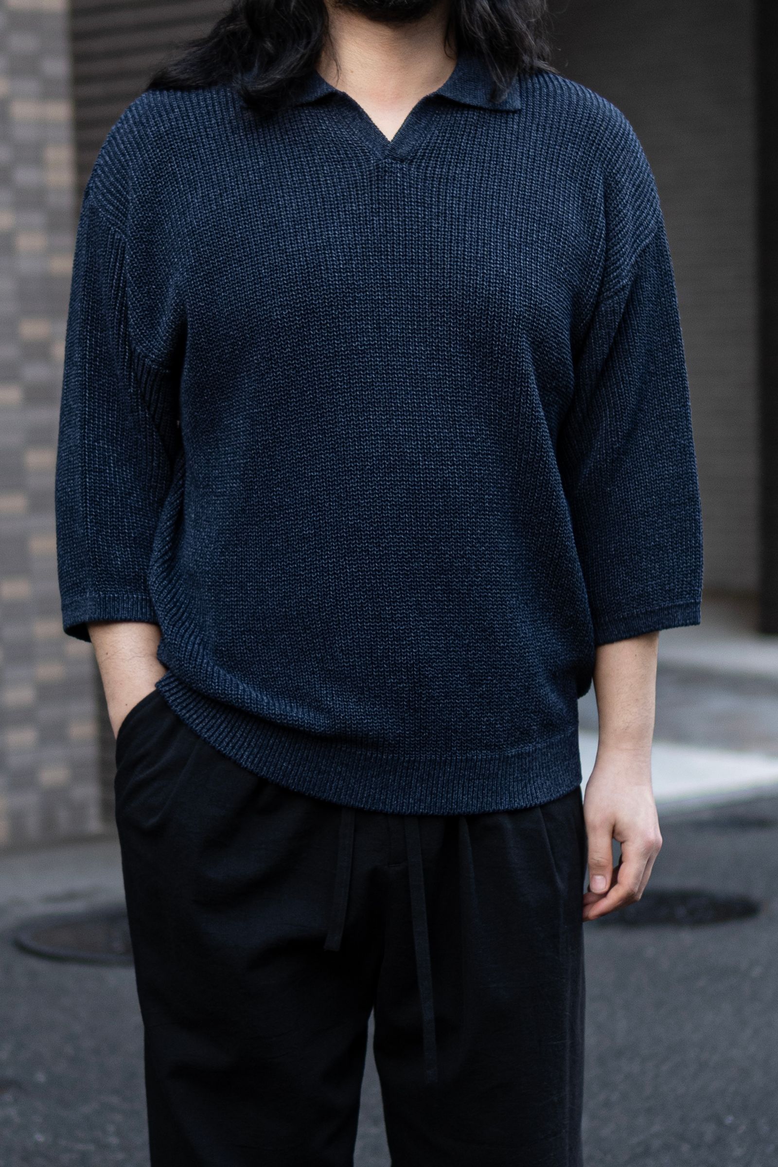 Blanc YM - Skipper Knit Shirts / Navy | Retikle Online Store