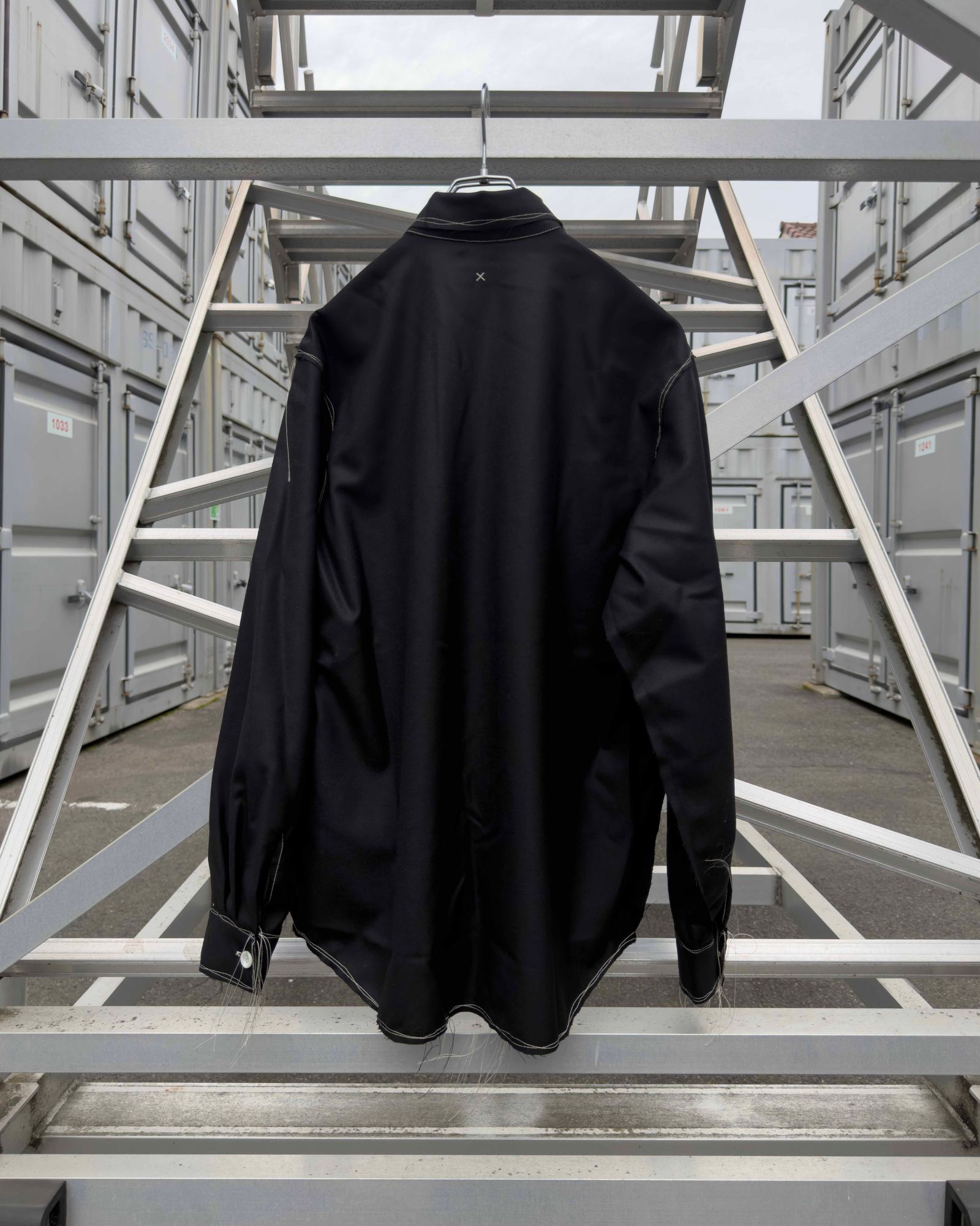 “Washable Super120’s” 60s COLLAR CRAFTSMAN SHIRT / Black