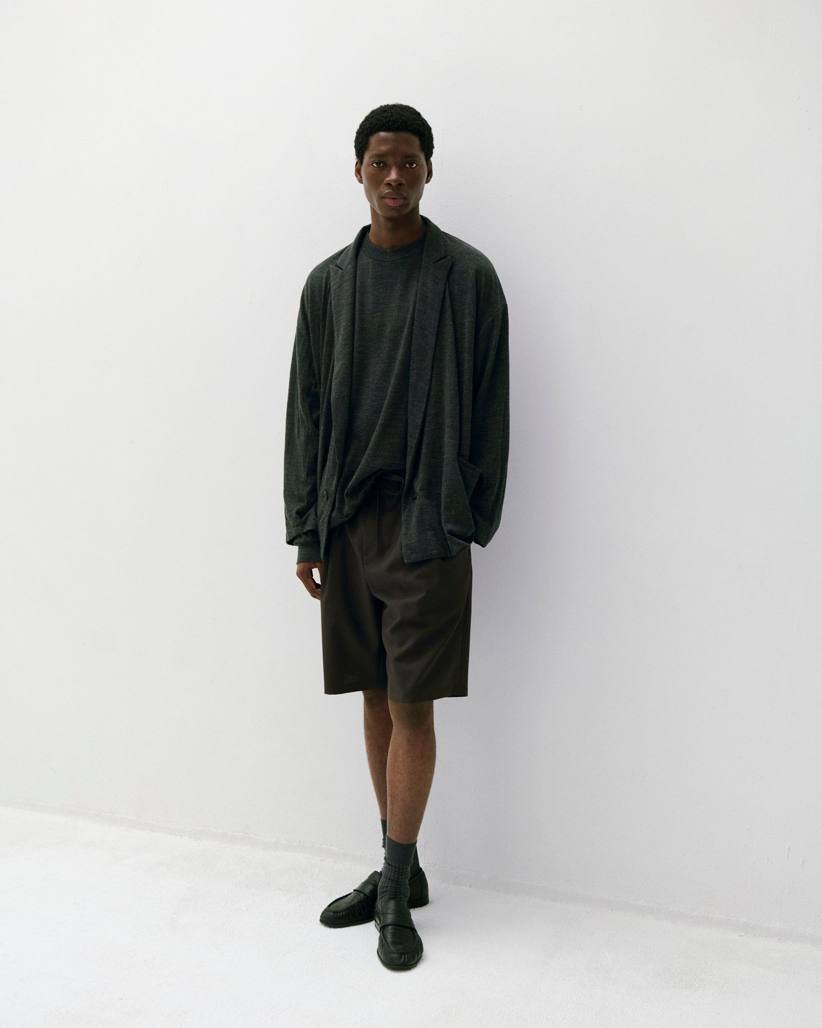 Wide knit T-Shirt / Black