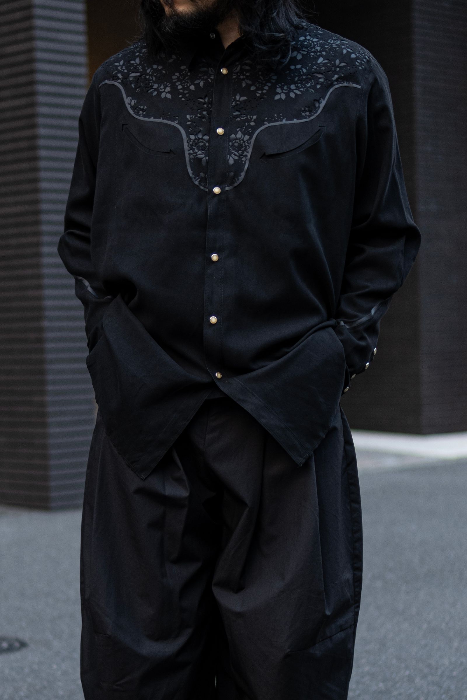 Laser cut western SH / blk