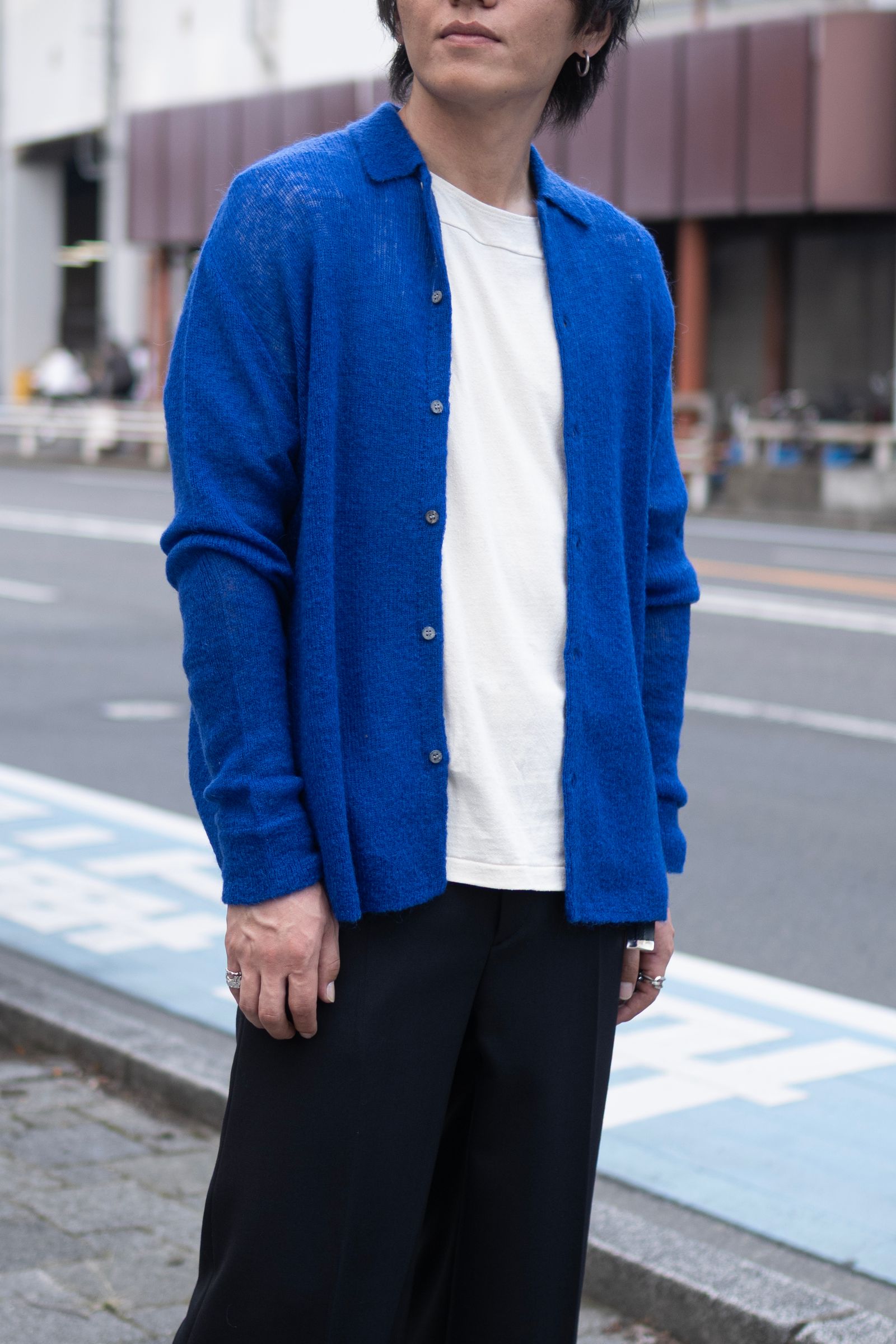 NOTHING SPECIAL KNITTED SHIRT / BREATH TAKING BLUE