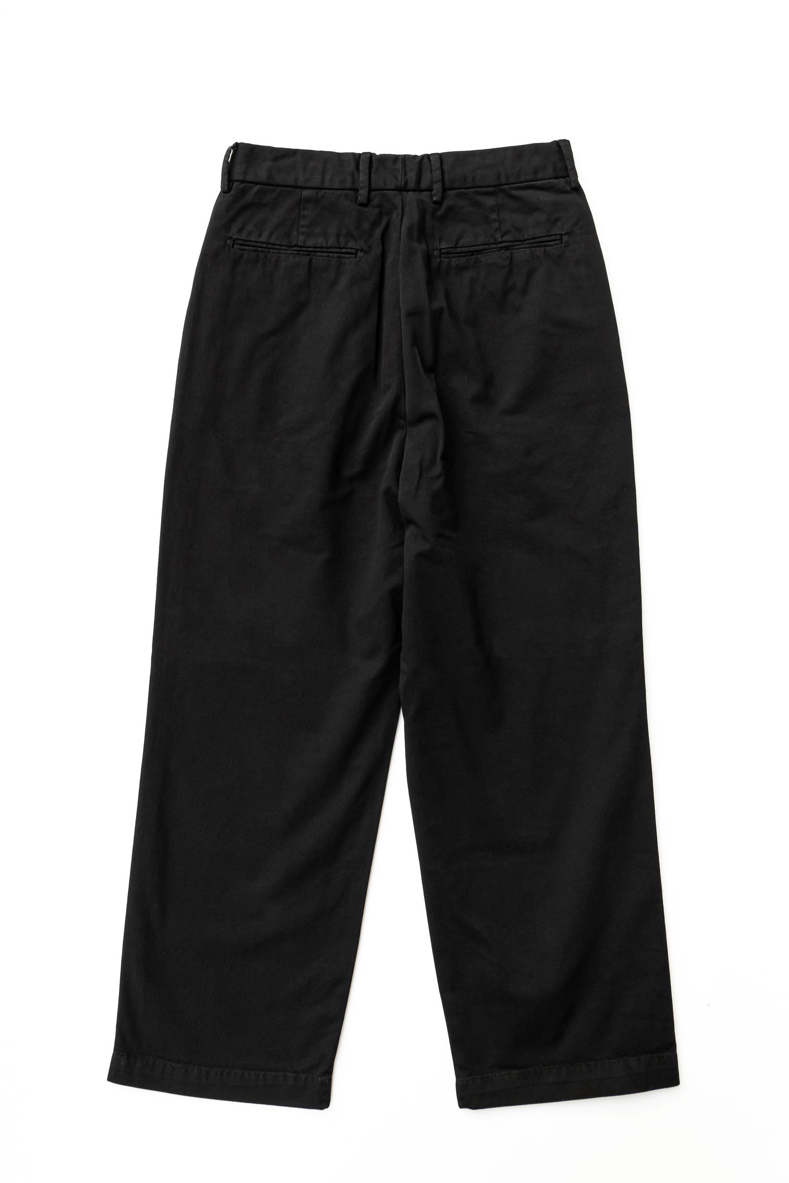 DRAGON TWILL 1TUCK WIDE PANTS / BLACK