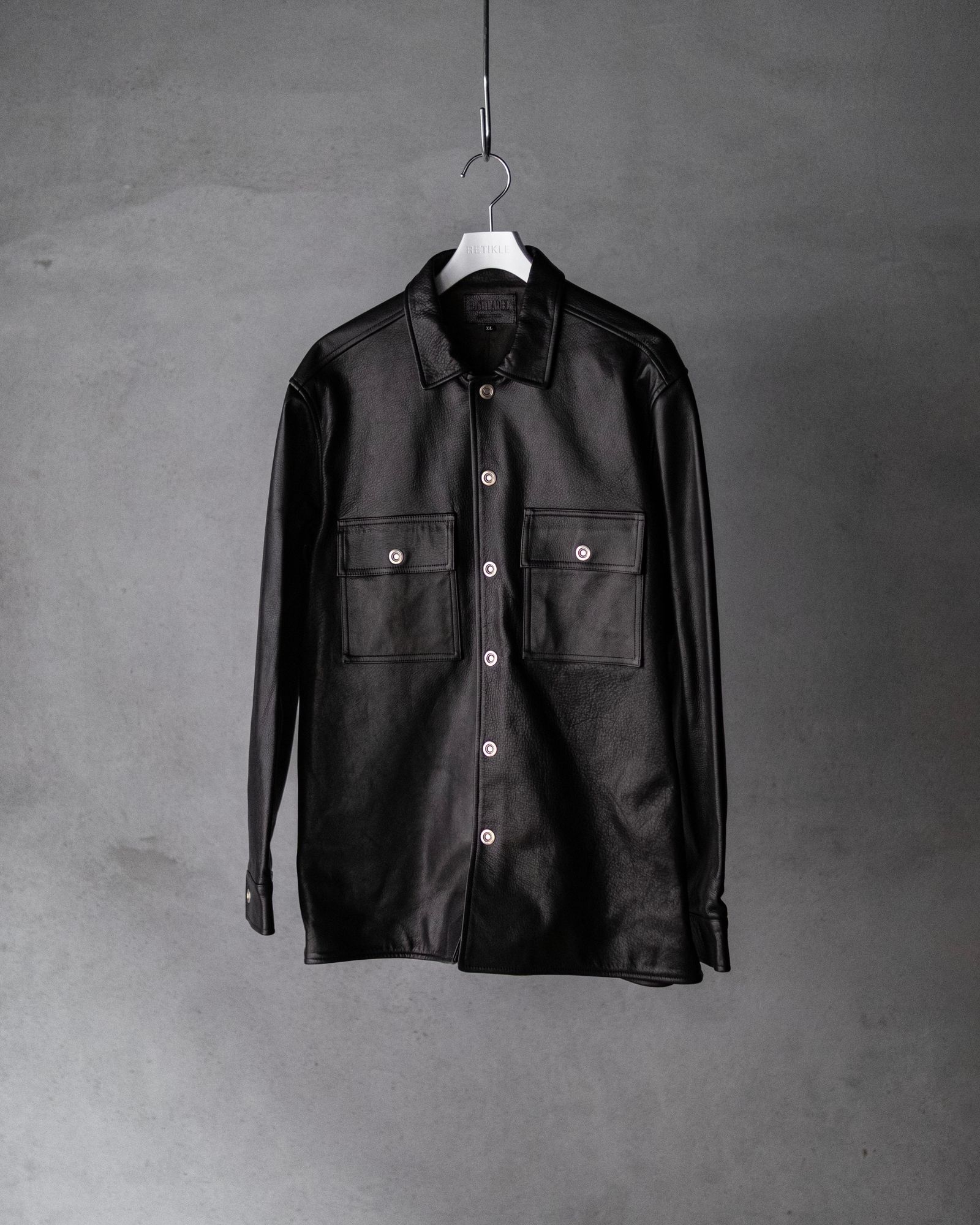 leather shirt / black