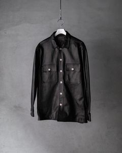 leather shirt / black