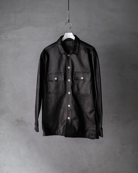 leather shirt / black