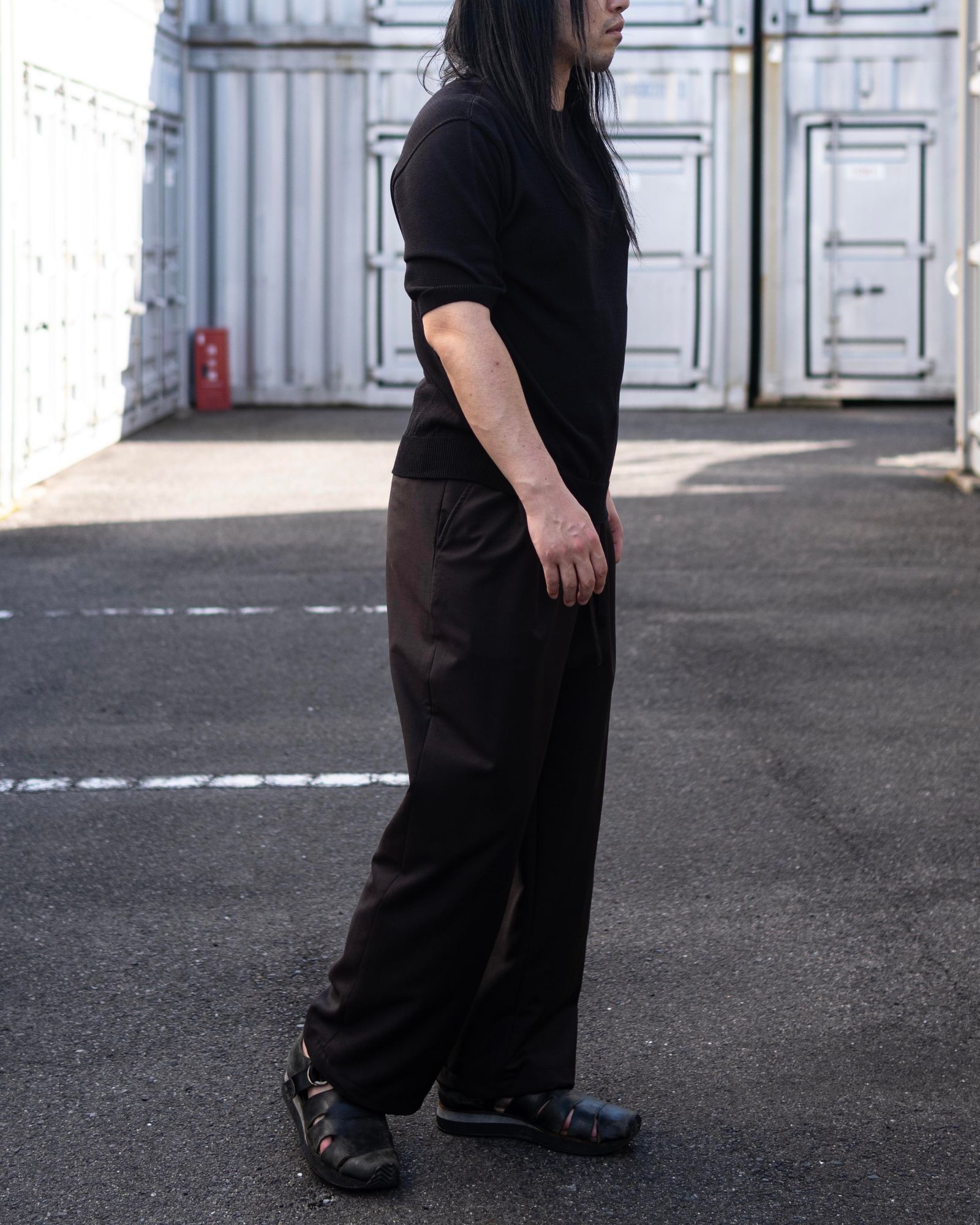 Wool Mohair Browsing Pants / Dark Brown
