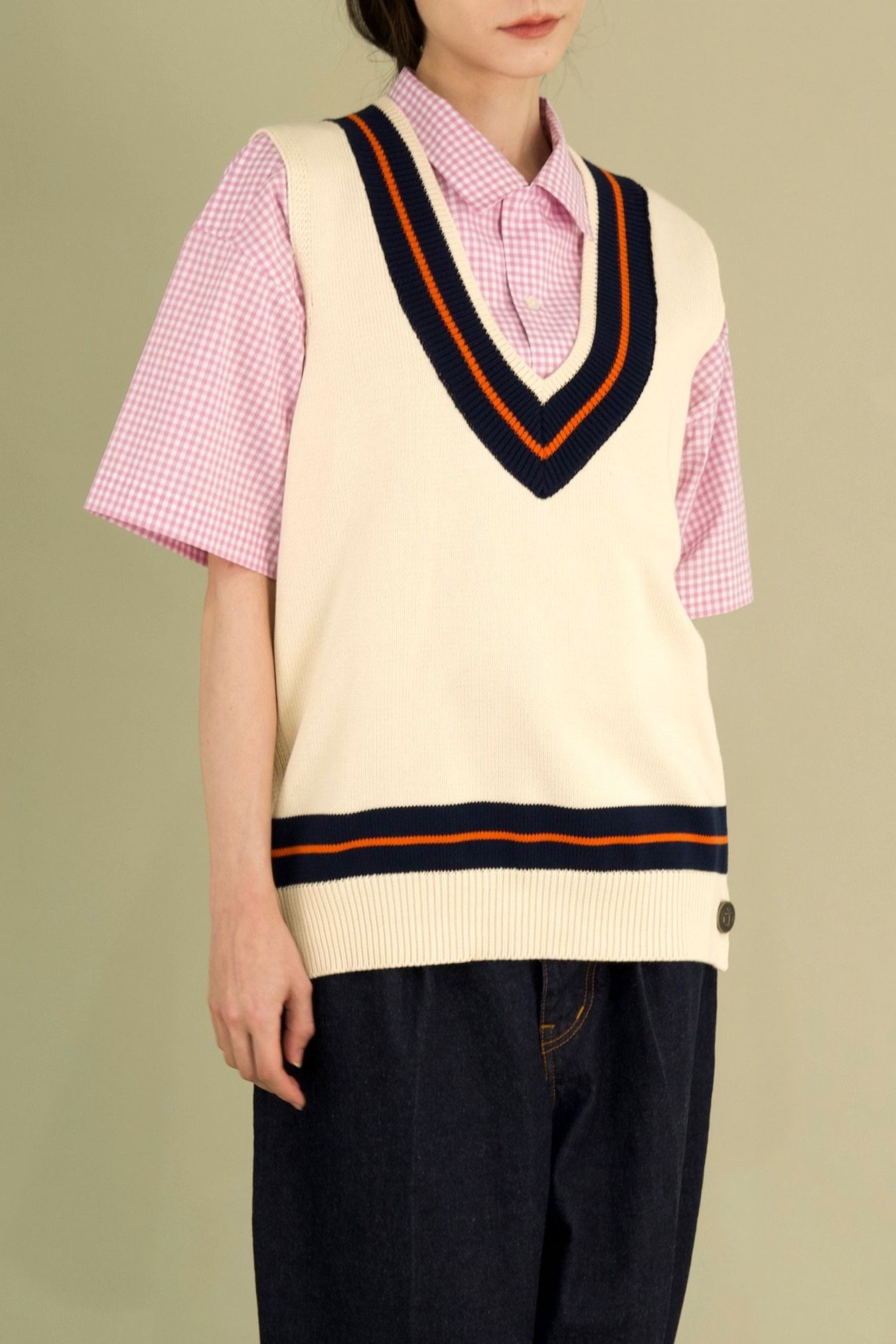 TILDEN KNIT VEST / ivory