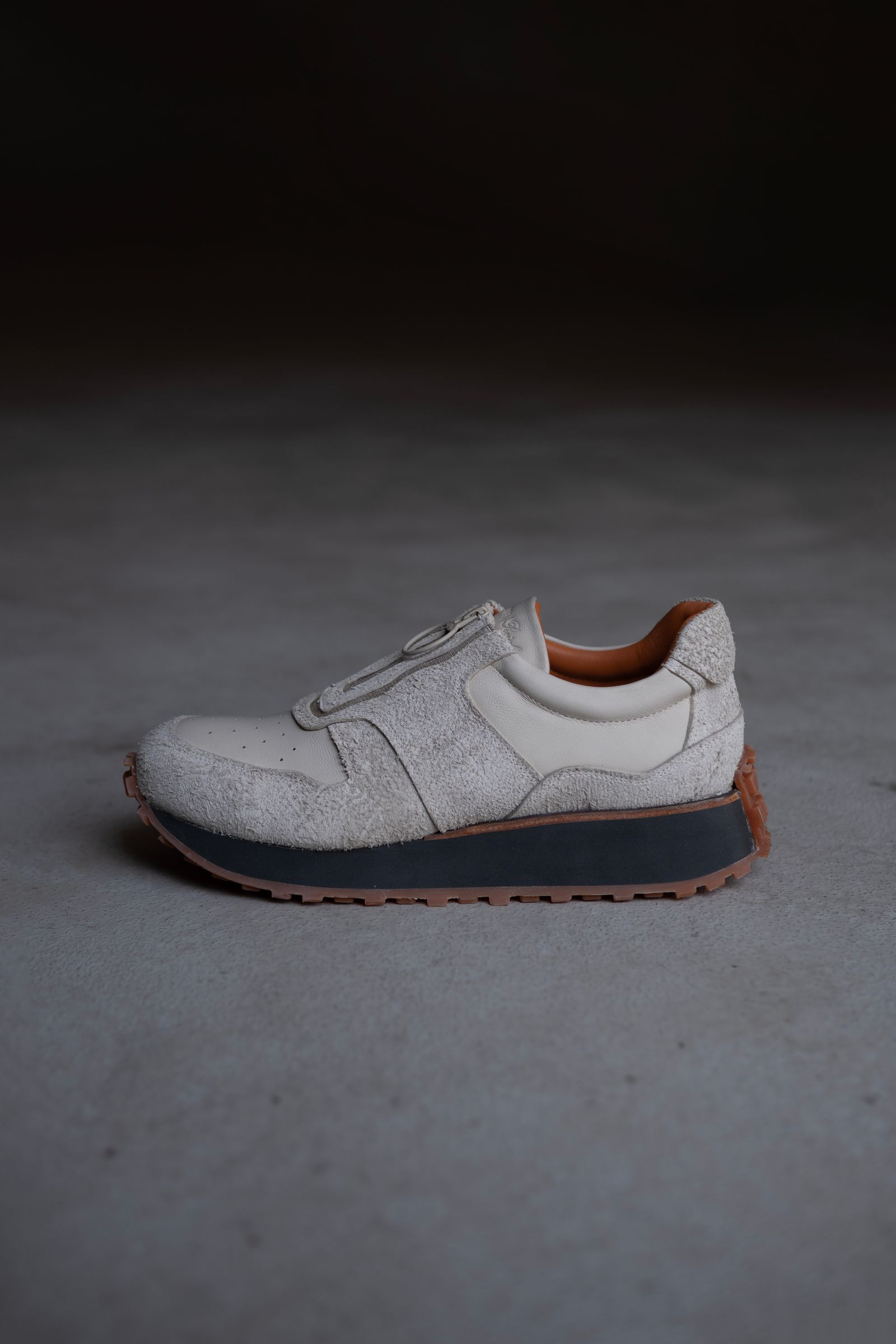 Zip & gore runner / Light beige