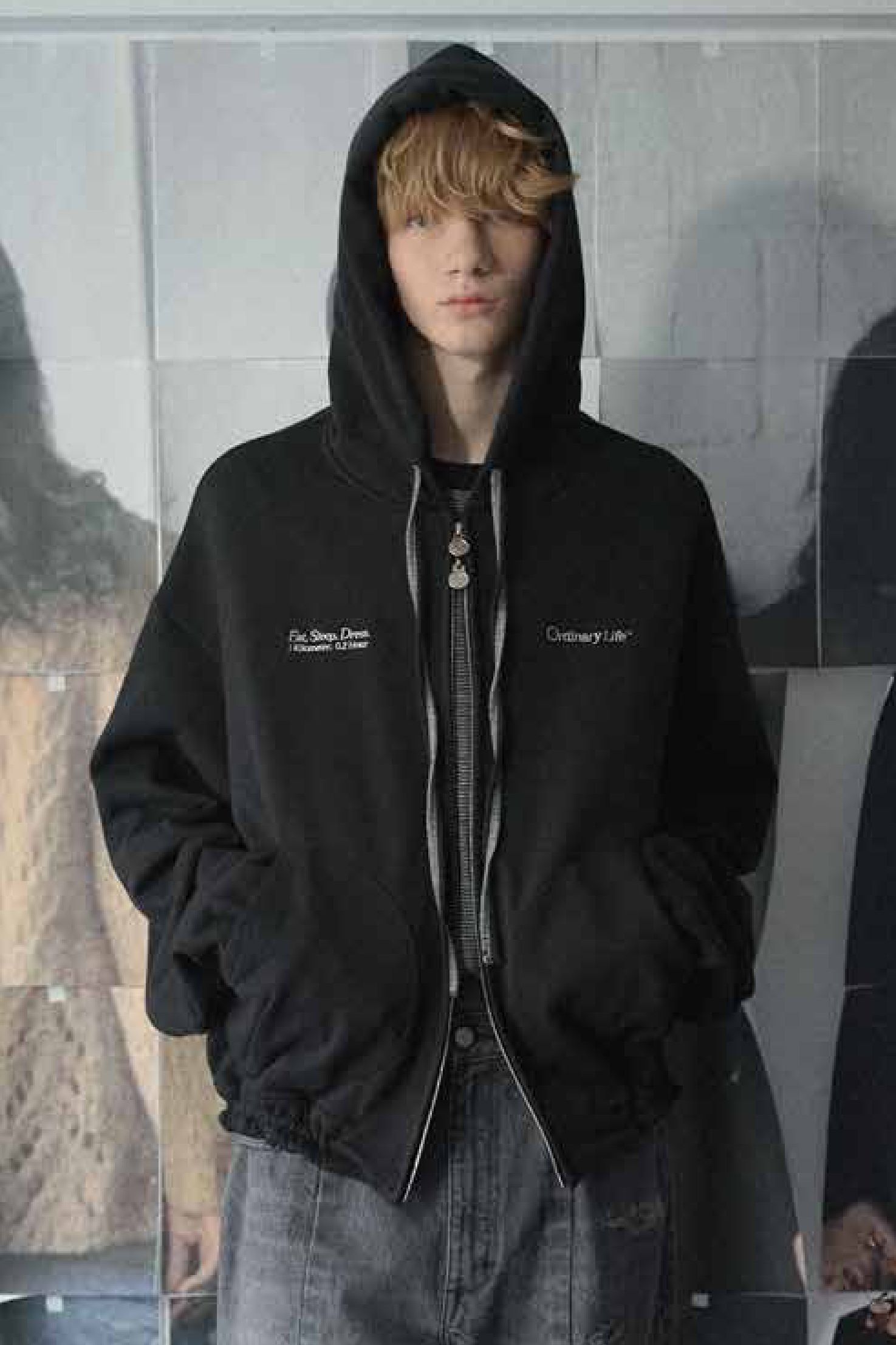 SHINYAKOZUKA - ORDINARY OLD STYLE ZIP HOODIE / BLACK