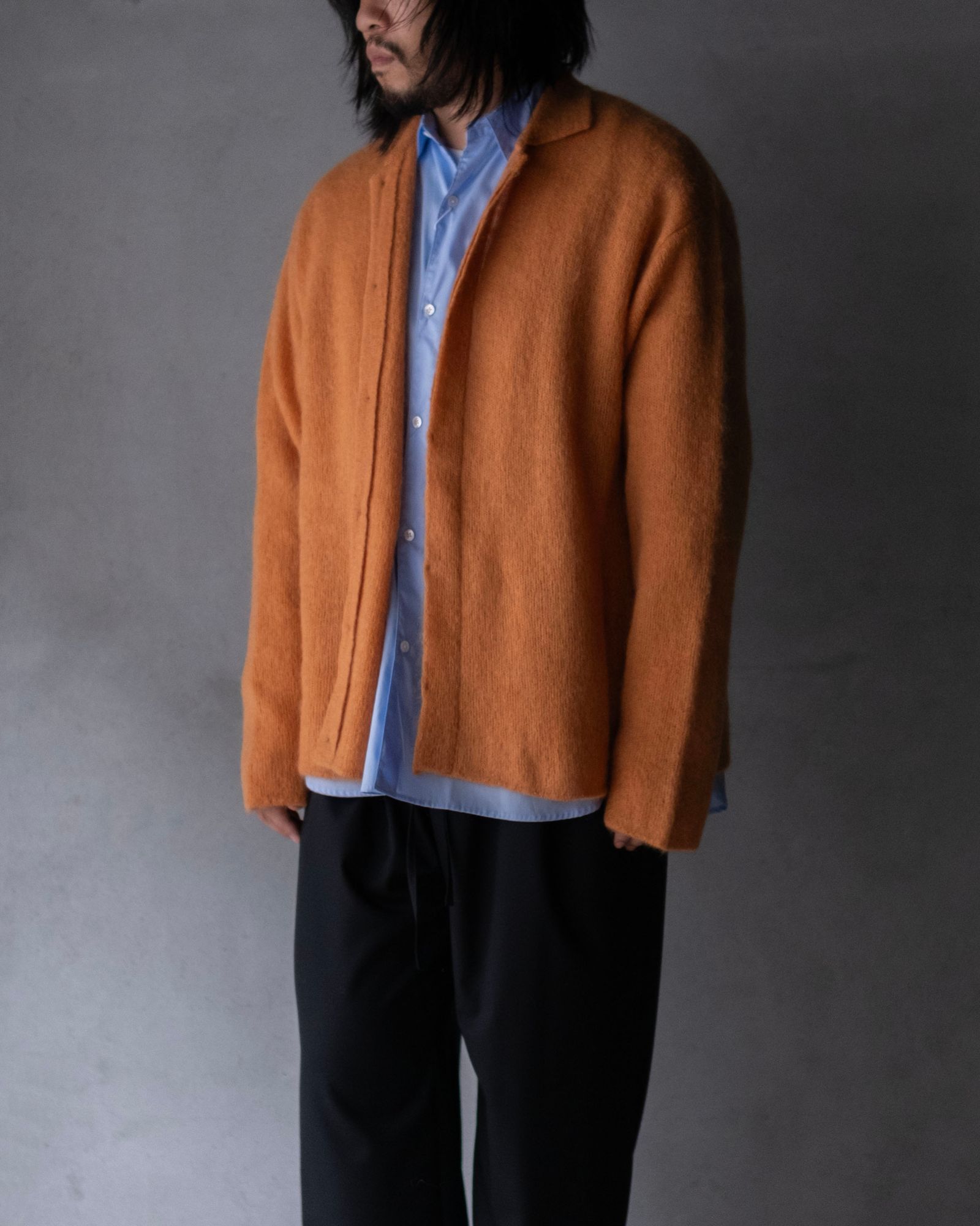 Kid Mohair Knit Shirts / Orange