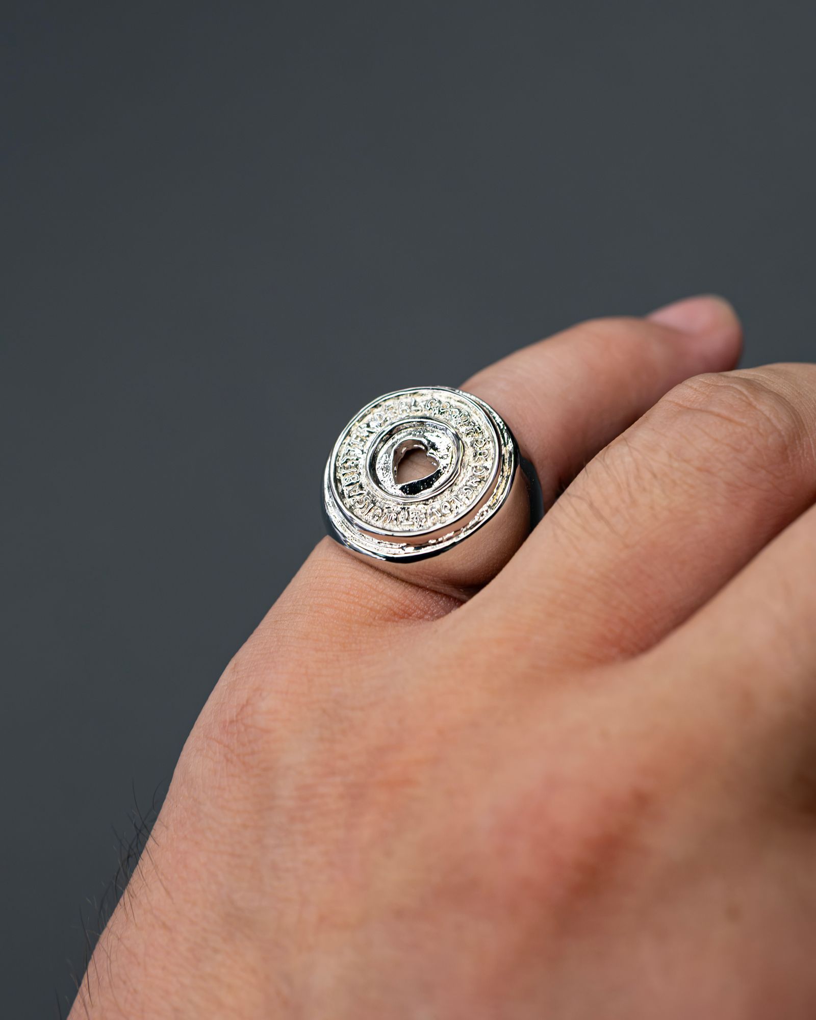 The Jazz Heart Coin Ring / Silver