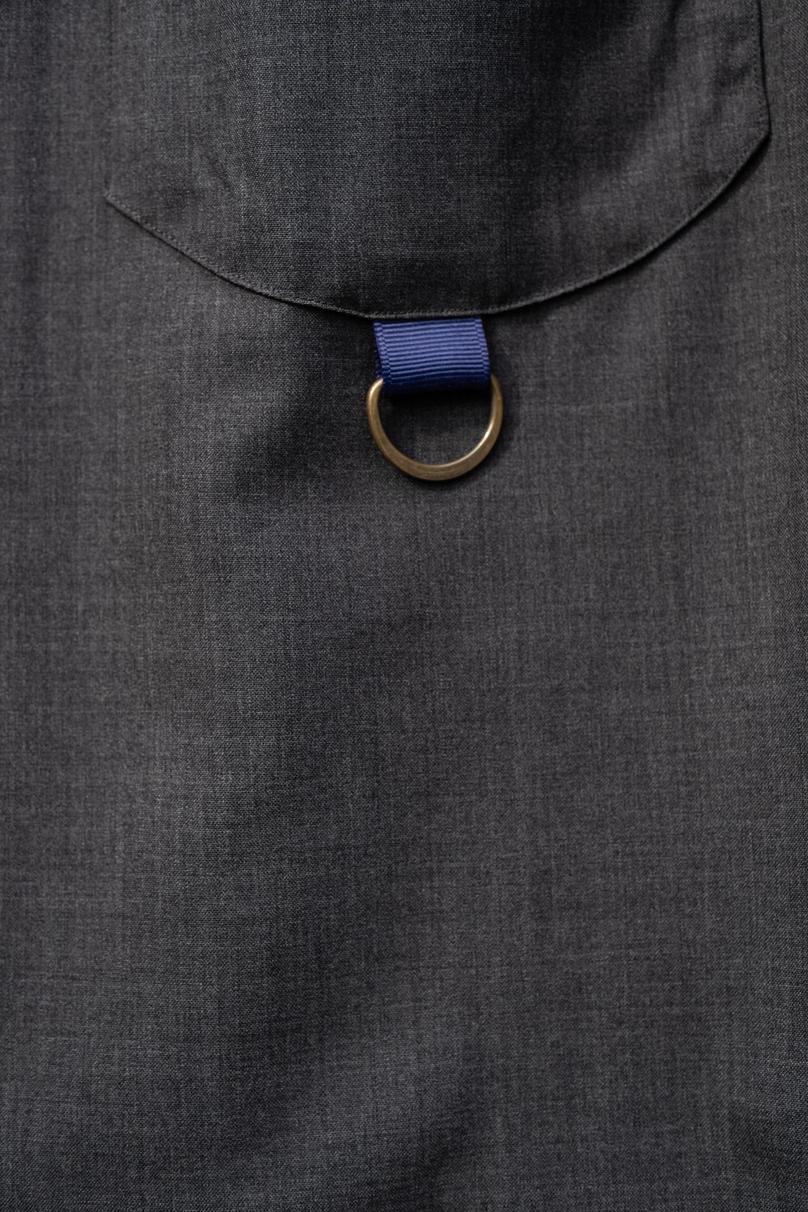 Wool Open Collar Shirt / Charcoal