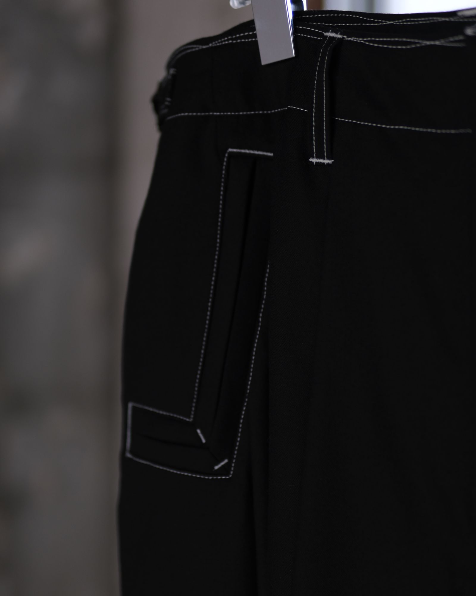 “Washable Super120’s” WIDE CEREMONY “MC” TROUSERS / Black