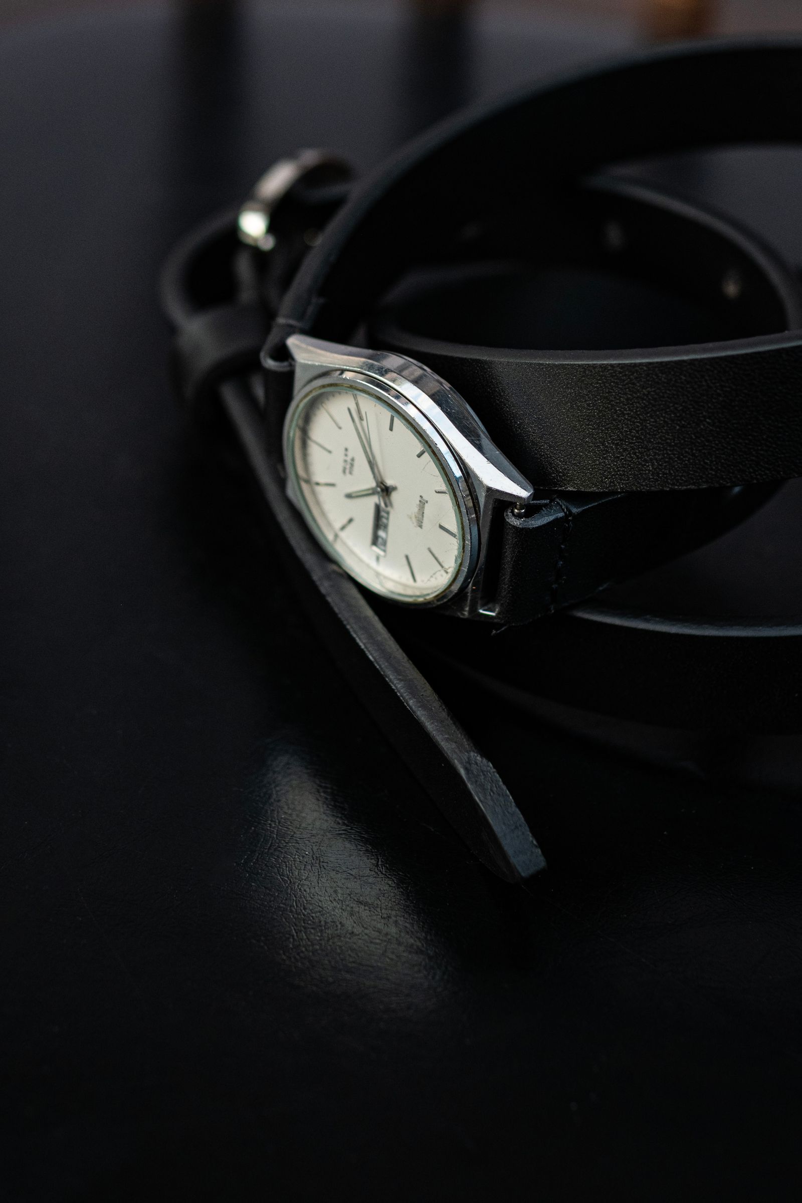 Vintage Watch Belt - Narrow / Black